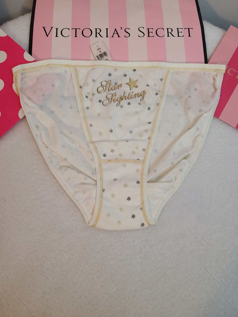 VTG Victoria's Secret Signature Cotton Classic String Bikini Panty Size Lg
